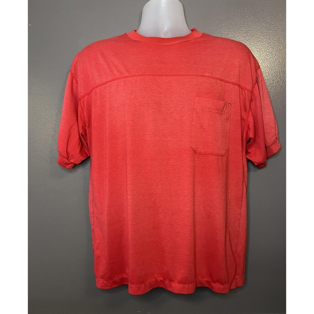 Vintage Jason Daniels Shirt Mens Large Red Pocket Tee Crewneck 80s USA Style